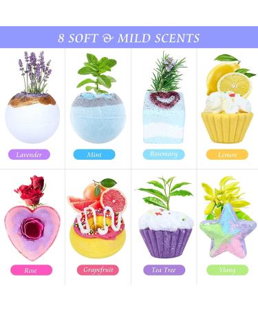 MAQUITA 8Pcs Shower Bath Bombs - Aromatherapy Stress Relief Spa Gift for Women & Girls | Perfect for Mother's Day, Birthday & Christmas - Buy Online on GoSupps.com