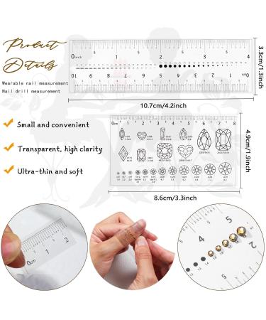 4Pcs Nail Measurement Ruler Set - Acrylic Nails & DIY Manicure Tools | Accurate Size for Nail Art & Rhinestones - Buy Online on GoSupps.com