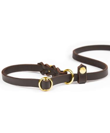 CopcoPet Retriever & Agility Dog Leash - Durable Fat Leather Brass Hardware 1.20m x 15mm - Black - Buy Online on GoSupps.com