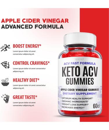 ACV Fast Formula Keto Gummies (2 Pack) - Vegan Weight Loss Supplement with Apple Cider Vinegar, Vitamin B12 & B6 - 120 Gummies - Buy Online on GoSupps.com