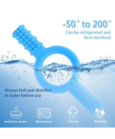 Baby Teething Toy - Sensory Chew Stick for Toddlers - Relieve Teething Pain, Massage Gums - Food Grade, Easy to Clean - Blue - Buy Online on GoSupps.com