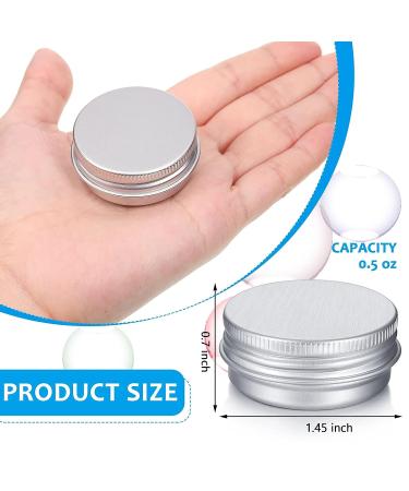64-Piece 0.5 oz Silver Screw Top Round Aluminum Tin Cans with Lid for DIY Lip Balm & Cosmetics - Travel Size Empty Sample Containers - Buy Online on GoSupps.com