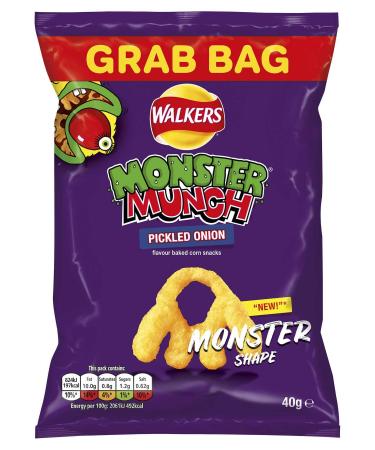 Walkers Monster Munch Grab Bags 30 x 40g (Pickled Onion)