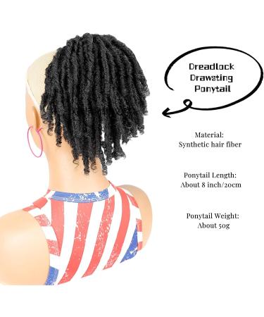 8 inch DreadLos Ponytail Drawstring Ponytail Extension Hairpieces Clip in Braided Loc Ponytail faux locs Clip in Braided Pony Tail Hair Extensions for Black Women 1BTPurple - Buy Online on GoSupps.com
