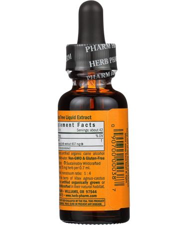 Herb Pharm Chaste Tree Extract 1 fl oz - Natural Hormonal Support - Buy Online on GoSupps.com