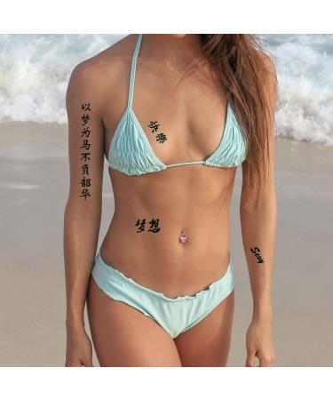 Chinese Character Temporary Tattoos - 130+ Realistic Designs | Waterproof & Long-Lasting | Elegant Christmas Gift - Buy Online on GoSupps.com