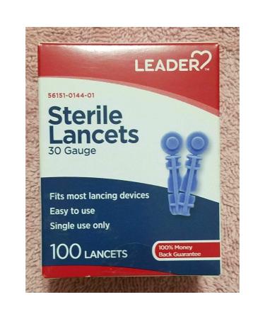 Leader Sterile Lancets Super Thin 30 G 100 Count