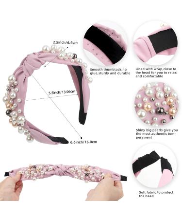 OAOLEER 6 Pack Vintage Pearl Headbands for Women - Multicolor Wide Hair Bands - Buy Online on GoSupps.com