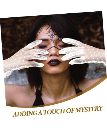 Beaupretty Short Lace Gloves 1 Pair Black Gloves Prom Accessories Tea Party Bridal Mesh Gloves Opera Gloves Hollowed-out Gloves Vintage Gloves for Woman Lace Dots Bride White 27.5x13x0.1cm - Buy Online on GoSupps.com