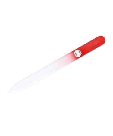 REMOS Nail File made of real tempered glass - double-sided red
