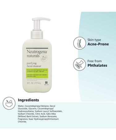 Neutrogena Naturals Purifying Facial Cleanser â€“ 6 fl oz (177 ml) | Gentle & Effective Skincare - Buy Online on GoSupps.com