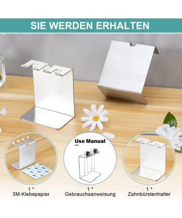 Xilimous SUS304 Stainless Steel Toothbrush Holder | Drilling-Free & Self-Adhesive Design for Electric Brushes - Buy Online on GoSupps.com
