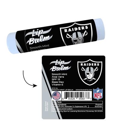 FANMATS 34683 Las Vegas Raiders Smooth Mint SPF 15 Lip Balm 1 Count (Pack of 1) Las Vegas Raiders