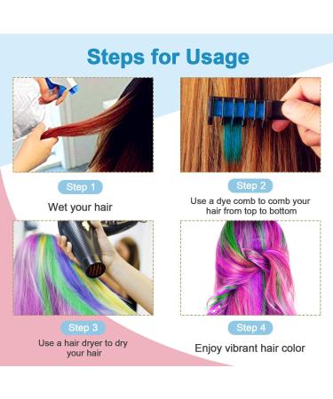 6PCS Temporary Hair Chalk Comb Set by EBANKU - Black Hair Chalk Dye Combs for Kids - Perfect for Easter, Halloween, Christmas Decoration - Buy Online on GoSupps.com