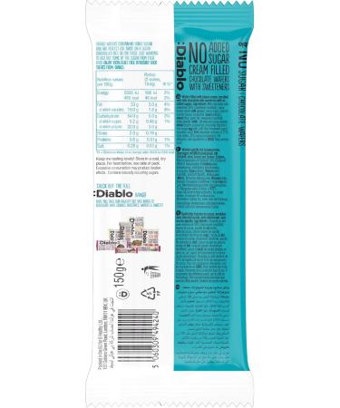 Diablo Cream Filled Milk Chocolate Wafers No Added Sugar Sweetened with Maltitol afternoon tea Serving Refreshments at Meetings | 150g (Pack Of 1) (Pack of 1) - Buy Online on GoSupps.com