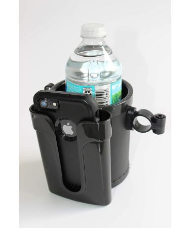 Bike Cup Holder with Cell Phone and Key Holder Combo for Beach Cruiser and Commuter Bikes - Black - Buy Online on GoSupps.com