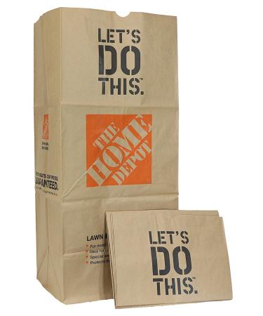 The Home Depot 49022-10PK Heavy Duty Brown Paper Lawn and Refuse Bags for Home and Garden, 30 gal (10 Lawn Bags) Pack of 10