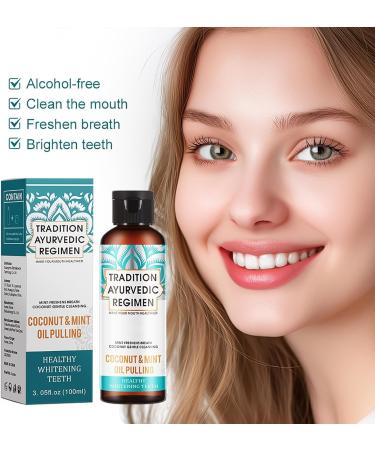 Lightening Oil Mouthwash | Natural Teeth Whitening with Coconut & Peppermint | Ayurvedic Formula - 100/200ml - Buy Online on GoSupps.com