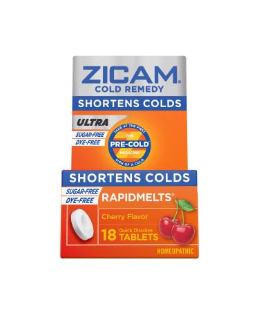 Zicam Cold Remedy Zinc Rapidmelts Cherry Flavor 18 Count (Pack of 1)