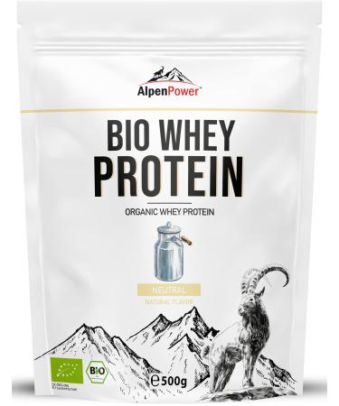 Alpenpower Bio Whey Protein Neutral 500 g - 100% natural ingredients & without additives - High -quality CFM protein powder made of best organic alpine milk - Buy Online on GoSupps.com