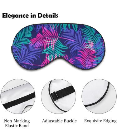 Neon Tropical Palm Leaf Sleep Mask - Adjustable Eye Cover for Sleeping & Travel - Buy Online on GoSupps.com