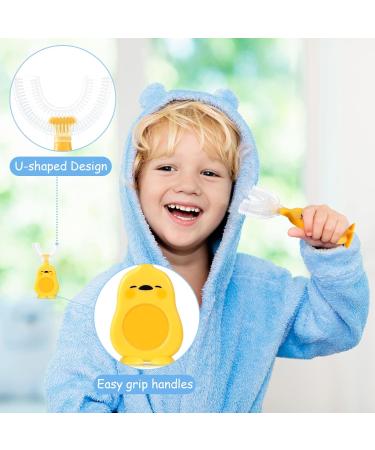 Honeydak Kids U Shaped Toothbrush 6 Pack - Silicone 360 Toothbrush for Ages 2-6 - Half Circle U Type Toothbrush for Toddlers - 3 Classic Styles - Buy Online on GoSupps.com