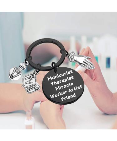 MYSOMY Manicurist Nail Tech Lanyard Manicurist Therapist Miracle Worker Artist Friend Keychain Clip for Nail Artist Beautician Nail Boss Cosmetology Gift for Her (black) - Buy Online on GoSupps.com