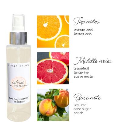 SweetHollow Citrus + Agave Nectar Fine Fragrance Mist Tropical Fruit Scented Perfume Body Spray with Clean Ingredients Infused with Essential Oil - Buy Online on GoSupps.com