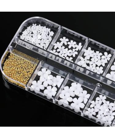 Women Charming Imitation Pearl DIY Accessories Tool Alloy Nail Art 3D Shell Flower Nail Decoration - Buy Online on GoSupps.com
