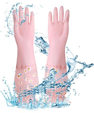 Dishwashing Cleaning Gloves - Reusable PVC Kitchen Dishwashing Gloves Waterproof Non-Slip Long Sleeve Kitchen Gloves Latex Free Dobooo - Buy Online on GoSupps.com