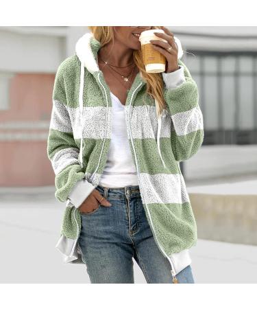 Shop Hanxiulin Women's Fleece Plush Jacket - Fluffy Warm Zipper Wool Coat in 5XL Green | Lightweight & Elegant Quilted Design - Buy Online on GoSupps.com