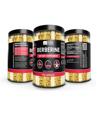 Pure Berberine Capsules (730 Count) - Lab Verified, Original Ingredients, No Fillers - 1 Pack - Buy Online on GoSupps.com