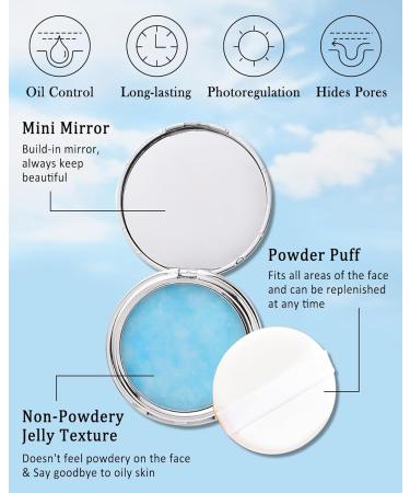 Oil Control Face Pressed Powder Smooth Translucent Setting Powder Polvo Compacto for Silky Blurring Oil Control Skin-Friendly Flawless Matte Lasting Finishing Lightweight Makeup with Powder Puff-Blue - Buy Online on GoSupps.com