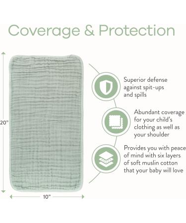 Comfy Cubs Muslin Spit Towels - 6 Large Cotton Hand Washcloths Extra Absorbent & Soft (Fern) - 100% Cotton Perfect for Babies - International Shipping - Buy Online on GoSupps.com