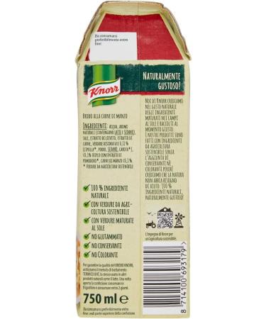 Knorr Brodo Manzo Beef Broth Liquid 100% Natural Ingredients Gluten Free Brik 750ml (Pack of 3) - Buy Online on GoSupps.com