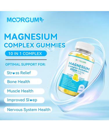 Magnesium Complex 8-in-1 Gummies for Adults & Kids with Ashwagandha Vitamin D3 B12 Magnesio Complex Supplements for Women Men Vegan Magnesium Glycinate for Relax Zzz Bone Health 60 Count 60 Count (Pack of 1) - Buy Online on GoSupps.com