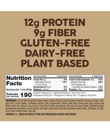 Nut-Free Vegan Chocolate Chip Protein Bars | Organic & Kosher | Non-GMO 12 Count Pack | Egg and Dairy-Free Dairy-Free Bars - Buy Online on GoSupps.com