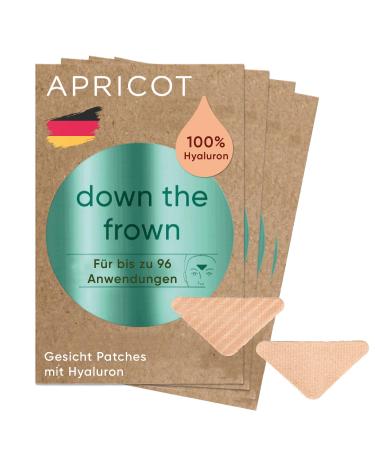 Apricot Beauty Down the Frown Zorn fold Pflaster I Facial Patches for smoothing forehead folds with Hyaluron I Anti Folding Pflaster 96 PCK.I anti wrinkle patches fold patch I made in germany 4x24 patches