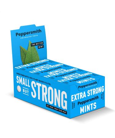 Peppersmith - Extra strong mints - Sugar-free mints - 100% vegetable Xylitol - Natural sweetener - Natural eucalyptus - Breath freshens - Oral health benefits - Pack of
