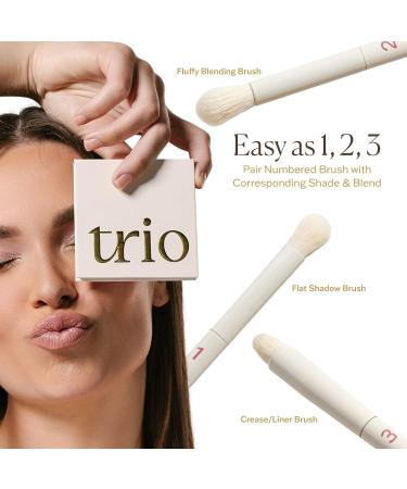 Trio Beauty Blend-By-Numbers Palette Kit | Eyeshadow Palette for All Skin Tones | Travel-Friendly Nude Eyeshadow Palette with Brush | Easy-to-Use Makeup Palette - Buy Online on GoSupps.com