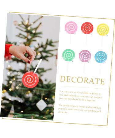 VINTORKY 6pcs Lollipop Model Kids Toy Mini Lollipops Embellishments Diy Lollipops Pendant Fake Lollipops Lollipop Props Wall Decor Christmas Candy Cane Toys Supplies Plastic Child Dessert - Buy Online on GoSupps.com