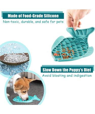 LDER Cat Slow Feeder 2 Pack Fish-Shaped Lick Mat for Cats & Dogs - Anxiety Relief & Puzzle Feeder Bowl - Fun Alternative to Traditional Bowls - Buy Online on GoSupps.com