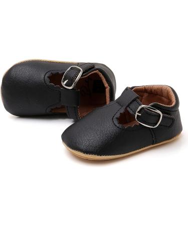 RVROVIC Baby Girl Princess Mary Jane Moccasins | Soft Sole Crib Shoes (0-6 Months) - Black - Buy Online on GoSupps.com