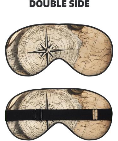 Buy Reusable Sleep Mask for Men & Women - Soft Blackout Eye Covers for Travel & Relaxation | Perfect Gifts for Him & Her - Compass Map Nautical Design - Buy Online on GoSupps.com