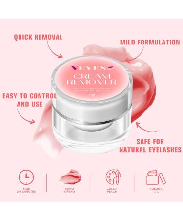 VEYES INC Cream Lash Remover for Lash Extensions - Low Irritation Eyelash Glue Remover | Professional Salon Supplies | 10g - Peach - Buy Online on GoSupps.com