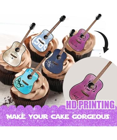 18pcs Glitter Dessert Cupcake Topper Cheer to Worldwide Popular Female Singer Guitar Theme Decor Pick for Fan Men Women Happy Birthday Party Decorations Supplies - Buy Online on GoSupps.com