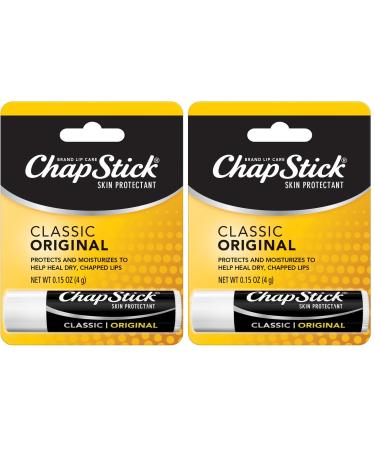 ChapStick Classic Original Lip Balm Tube Lip Care - 0.15 Oz (1 Blister Pack) (Pack of 2)