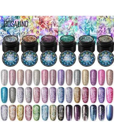 Rosalind 5ml Shiny Gel Nail Polish Painting Nail Art Vernis Semi Permanent Diamond Glitter Polish UV Nail Gel Top Coat Manicure - (Color: A517) - Buy Online on GoSupps.com