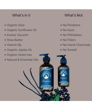 Temptation Aromas Black Currant Vanilla Perfume Lotion - Natural & Organic Moisturizer Made in USA - 4 oz for Lasting Body Scent - Buy Online on GoSupps.com