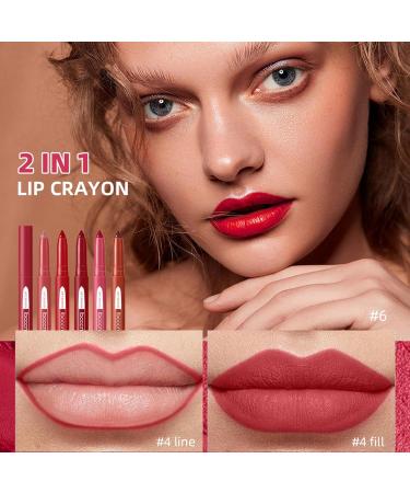 Erinde 3PCS Matte Lipstick & Lip Liner Set - Waterproof Long-Lasting Crayon Makeup Warm Red Brown Shades #07 #08 #09 - Buy Online on GoSupps.com